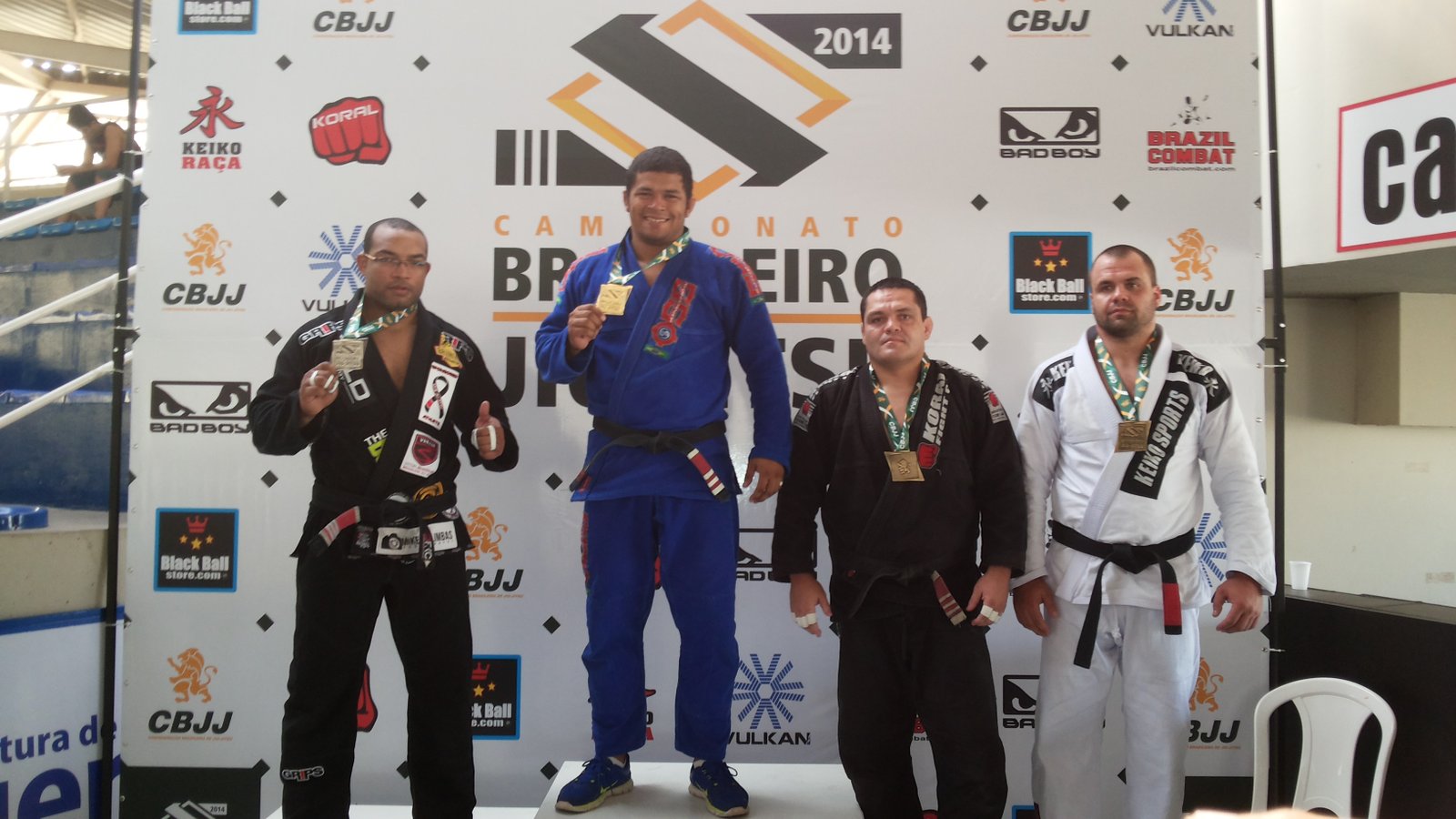 Thiago Reinaldo on the podium at the 2014 Brazilian National Championship