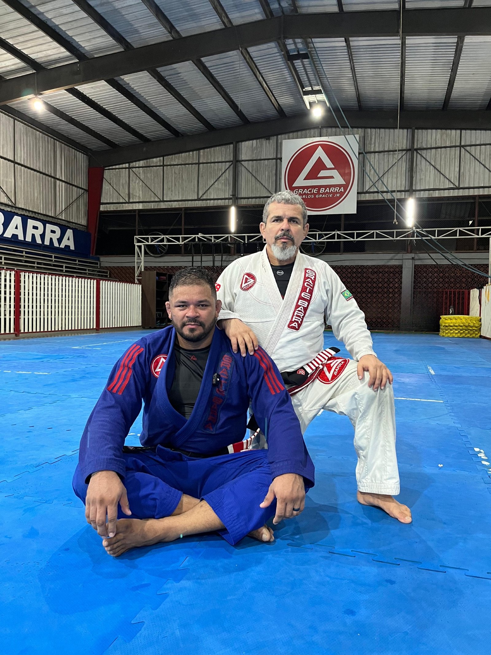 Thiago Reinaldo with Sensei Henrique Machado at Gracie Barra Amazonas in Manaus