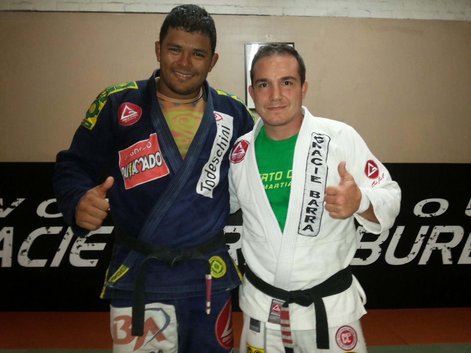 Thiago Reinaldo with Professor Alberto Crane at Gracie Barra Burbank